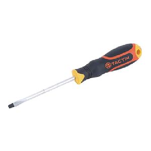 Tactix Flat Screwdriver Black and Orange 6.5 x 100mm